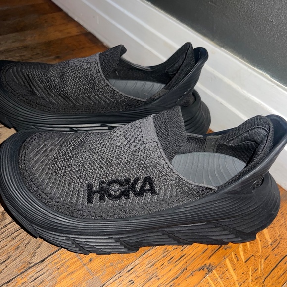 Hoka One Restore TC Black Women 8 Slip on Shoes Gray Black Mens 7 - Picture 2 of 7